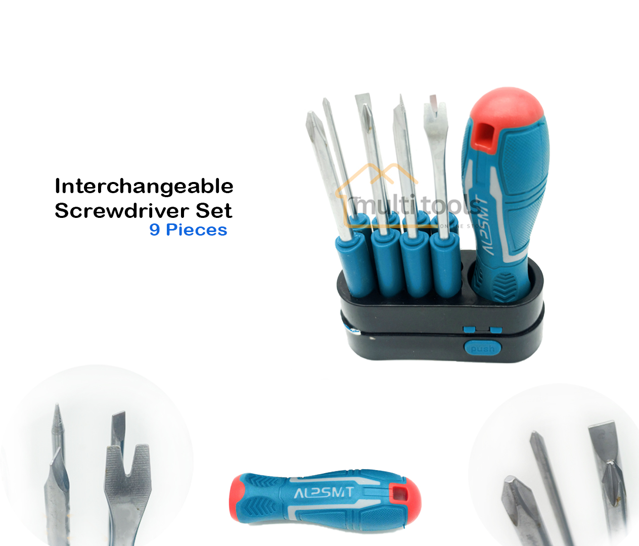 9 Pcs Interchangeable Screwdriver Set